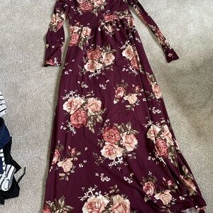 Floral Long Sleeve Maxi Dress